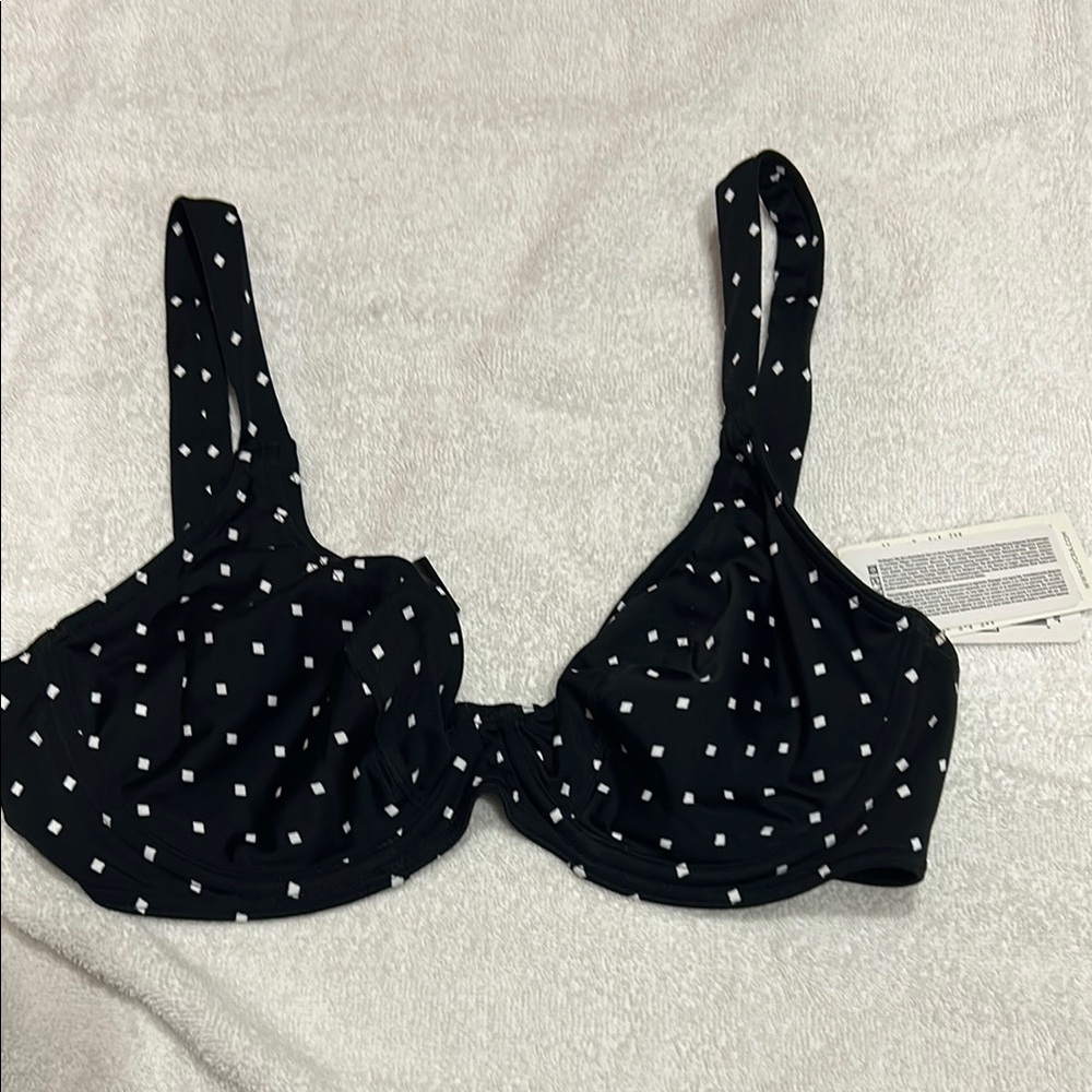 Freya Black and White Polka Dot Bra with Adjustable Straps